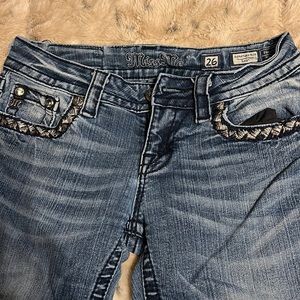Miss Me jeans. Some wear but still in good shape.